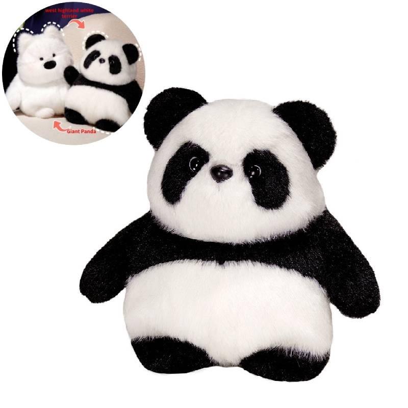 Adorable Reversible West Highland White Terrier Panda Plush Toy For Kids Birthday Gifts