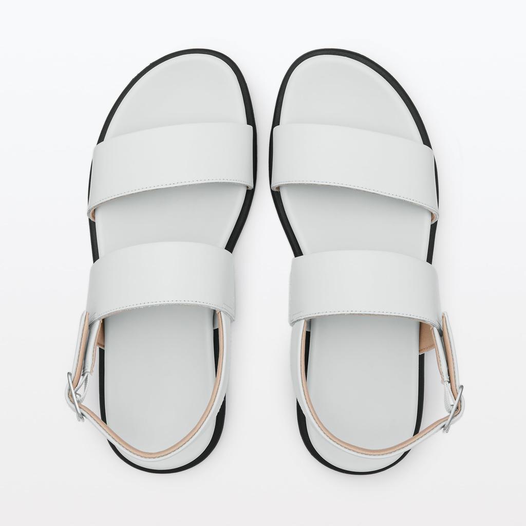 MUJI Women's Leather Sandals EKB16A4S Off-White, Size XS