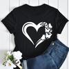 Butterfly Love Heart Print T Shirt Women Fashion Black T Shirt Female Short Sleeve Cute Graphic Tee Shirts Ladies Summer Tops