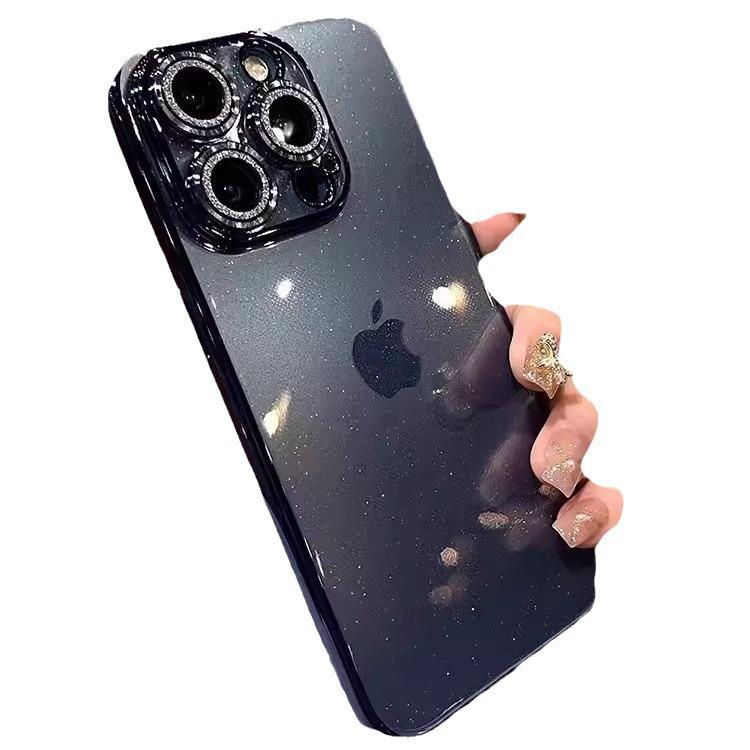 Compatible Glitter Lens Film Phone Case for Apple 17 Pro Max & 16 Pro with Electroplated TPU Full Coverage & Drop Protection