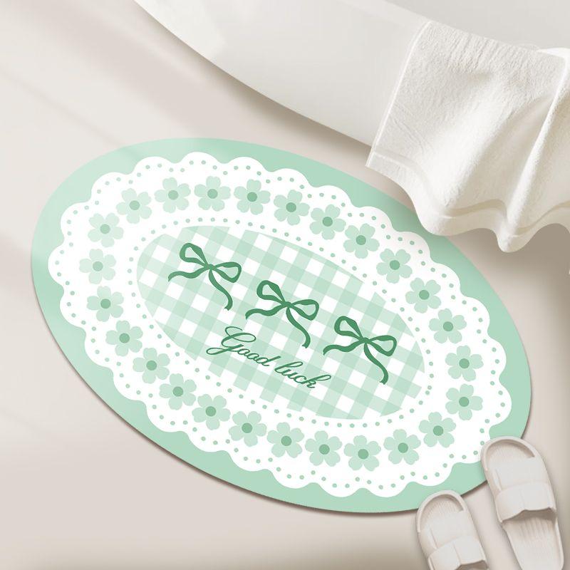 Korean ins style bathroom absorbent floor mat soft diatom mud household bathroom door floor mat toilet non-slip door mat