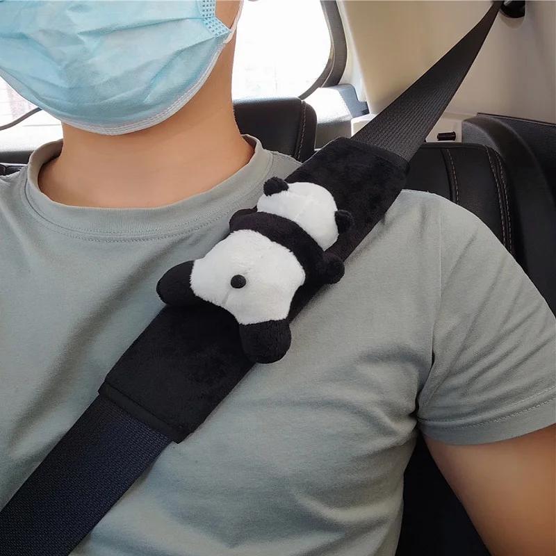 2025 Universal Cute Panda Accessories Car Safety Belt Cover Doll Auto Seat Belt Cover Protection Shoulder Pad Interior Woman id4