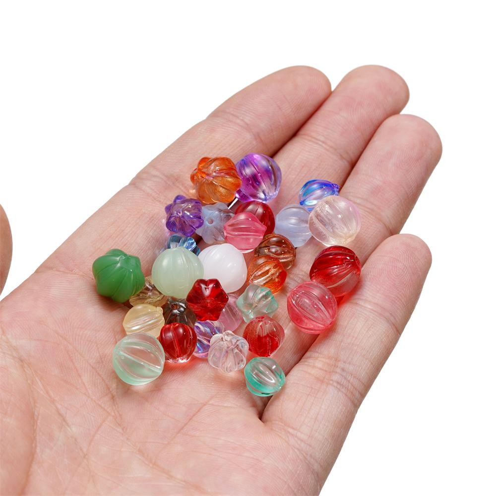 20/50pcs 8mm Glass Pumpkin Beads Spacer Bead for Bracelet Necklace Earrings Keychain DIY Halloween Jewelry Making Accessories