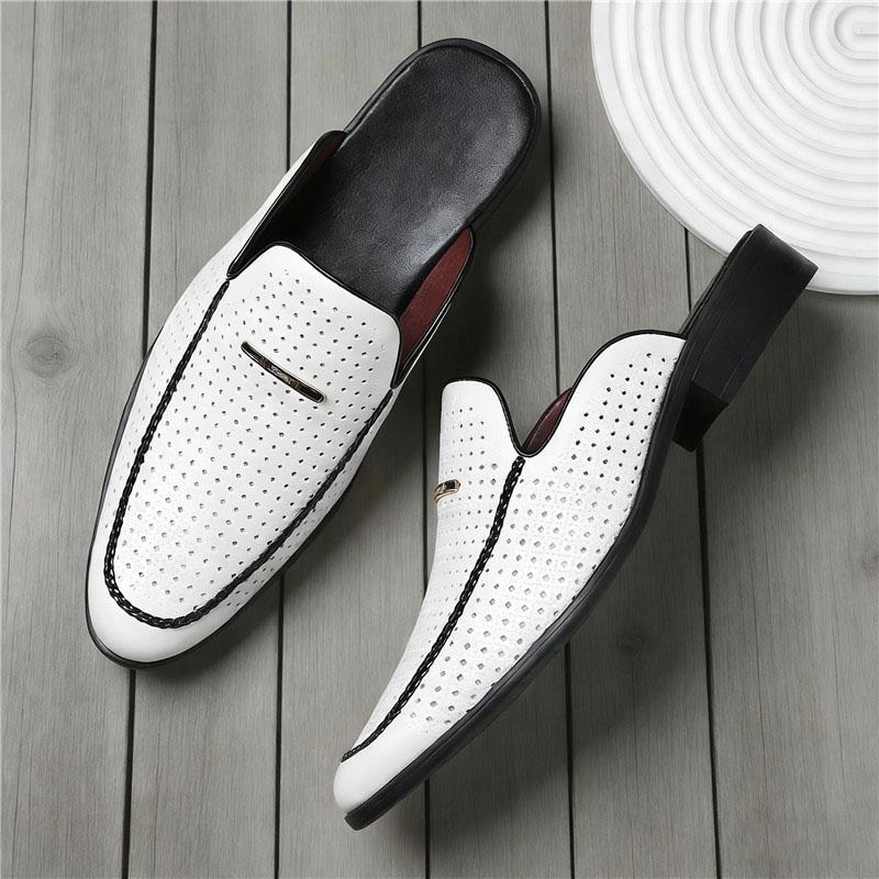 Designer Neue Gelb Weiß Schwarz Halbschuhe Schuhe Herren Lässig Lackleder Mules Mokassins Atmungsaktive Loafer Zapatos Hombre