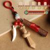 Pendant with Wild Peach Wood, Sword Charm, Dog Tooth, and Cinnabar Keychain for Carrying by Men, Women, and Infants