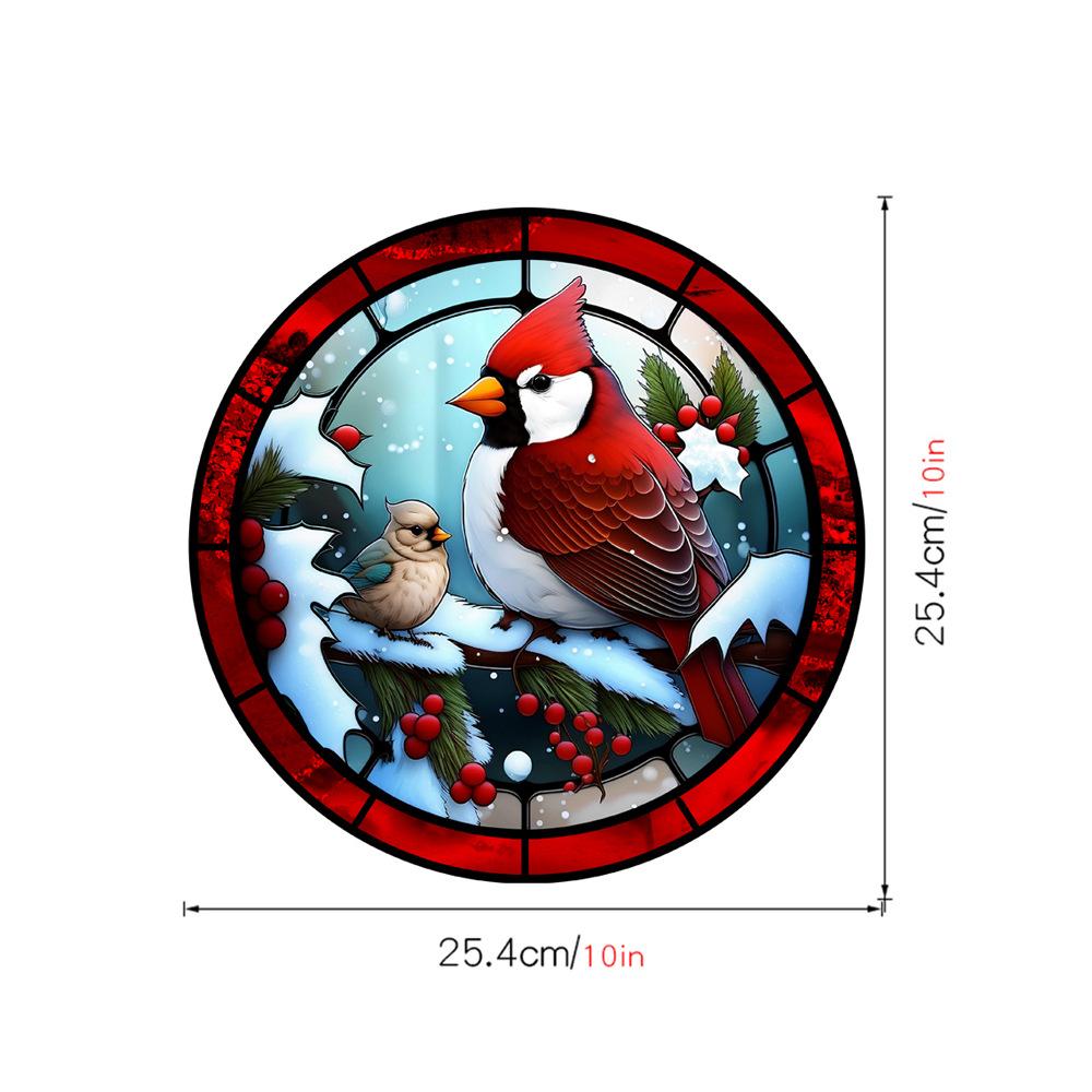 Retro Colorful Hummingbird Iris Window Glass Electrostatic Sticker Detachable Decorative Film Home Decoration