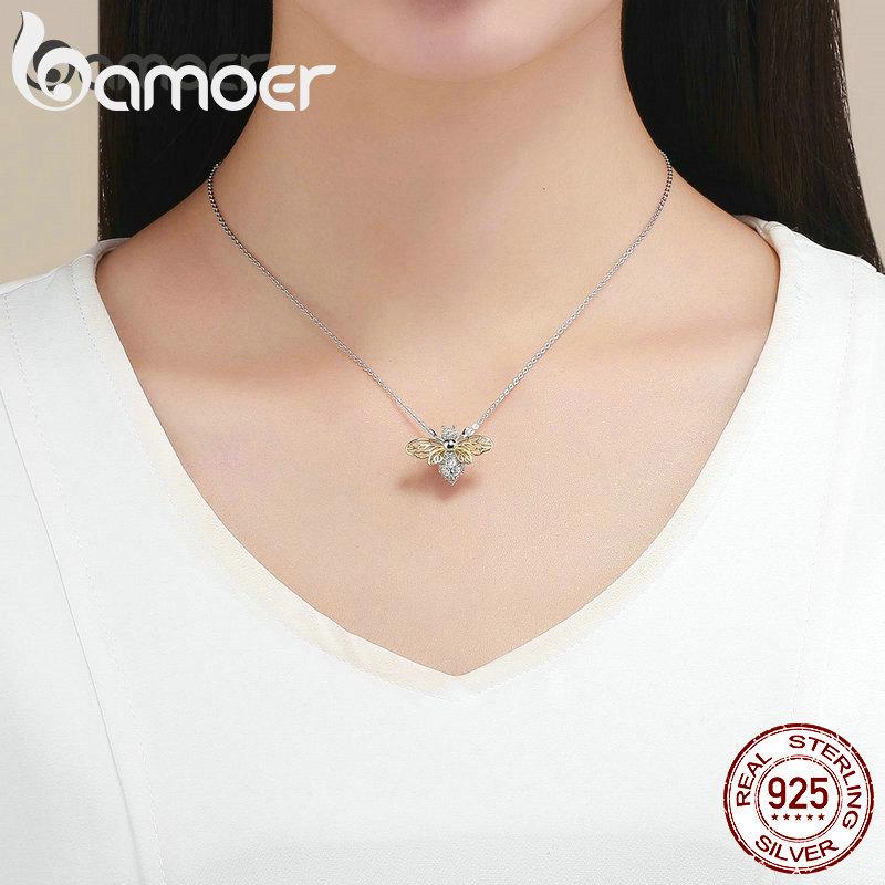 BAMOER Authentic 925 Sterling Silver Crystal Bee Beads Charms Fit for Original Charms