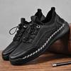 Fashion 2025 Men Casual Leather Shoes Soft Sole Non-Slip Cow Leather Male Sneakers Retro Style Comfy Lace-up Versatile Mens Hiking Shoes