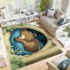 Living Room Rug Machine Washable Natural Landscape Carpet Non Slip Cartoon Bear Indoor Large Rugs for Bedroom,Classroom,College