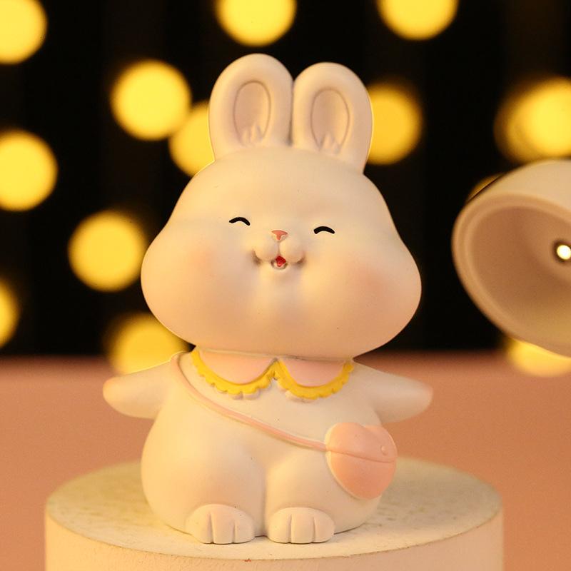 Little Bunny Hand-made Cartoon Resin Handicraft Decorations Automobile Decorations