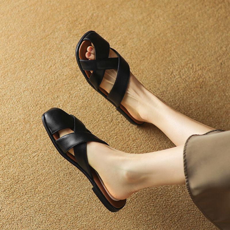 New Summer Bag Head Slippers Casual Silver Size Women's Shoes Rubber Soft Sole Casual Cool Slippers Flat Slippers