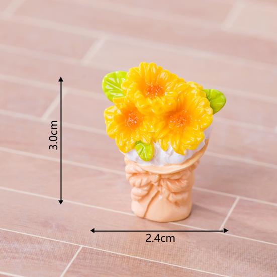 Micro Landscape Ornament with Cute Cat And Sunflower Miniature Figurines Pastoral Healing Scene Ornament for DIY Dollhouse