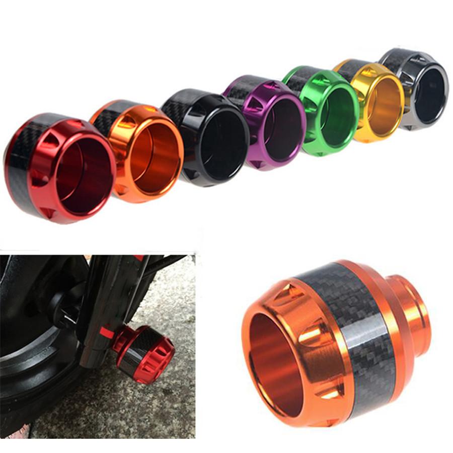 1pc Orange & Carbon Fiber Motorcycle Front Fork Frame Sliders Crash Protection