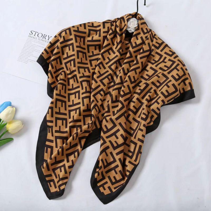 Black and White Animal Print Faux Silk Twill Scarf - 90x90CM Autumn/Winter Shawl for Women