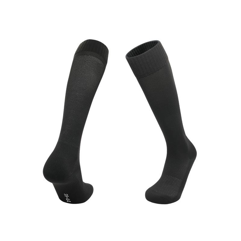 Non-Slip Breathable Football Socks - Solid Color, Sweat-Wicking, Adult Long Sports Socks S (EU 28-33)