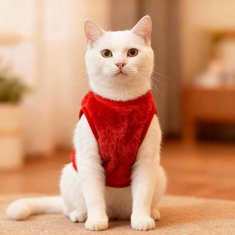 Löwenmuster Haustierkleidung Herbst Winter Warme Weste Anti-Haarausfall Haustierpullover Mantel Katzen Hunde Bequeme Westen Für Kleine Mittlere Haustiere