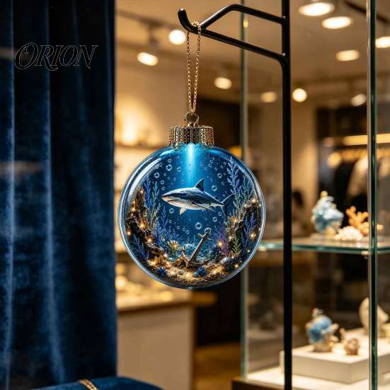 Einzigartige Meeresleben Weihnachtsgeschenke Ozean Kugel Ornament, Klar Acryl Leuchtender Seestern Feiertags Tischdeko Hängende Dekoration für Weihnachten