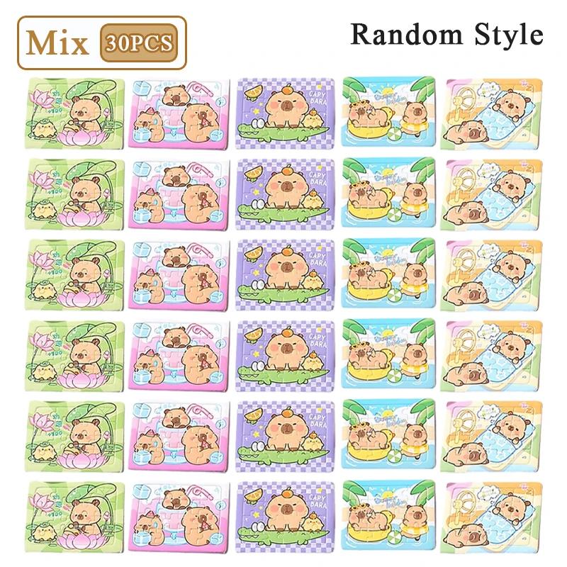 5-100PCS Cartoon Animal Capybara Paper Jigsaw Puzzles Educational for Kids Favors School Prizes Photography Accessories