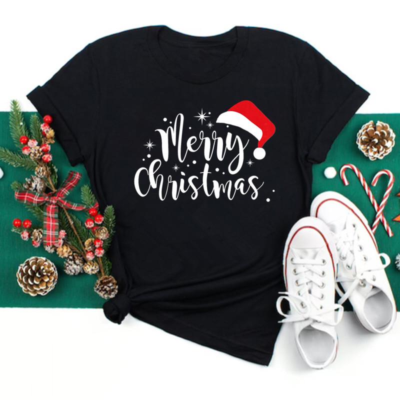 Just A Girl Who Loves Christmas Print Women Tshirts Cute FeUnisex Christmas Clothes New Year Party Tshirt