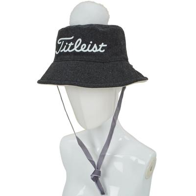 Titleist Women's Pom-Pom Bucket Hat, Charcoal and White, TH23WPBK-0C1