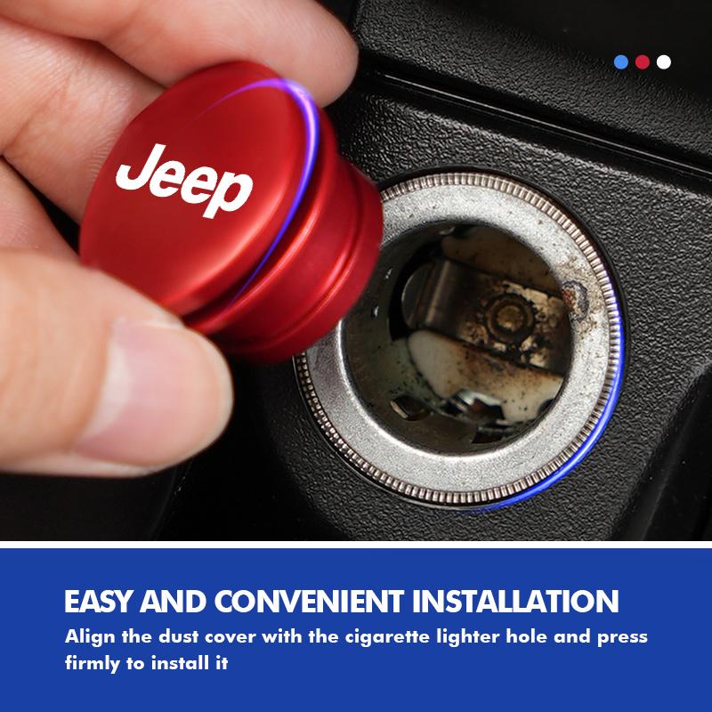 Car Cigarette Lighter Cover Dust Proof Decoration Cap For Jeep Cherokee Wrangler JK Gladiator Compass Renegade Patriot AJZ1