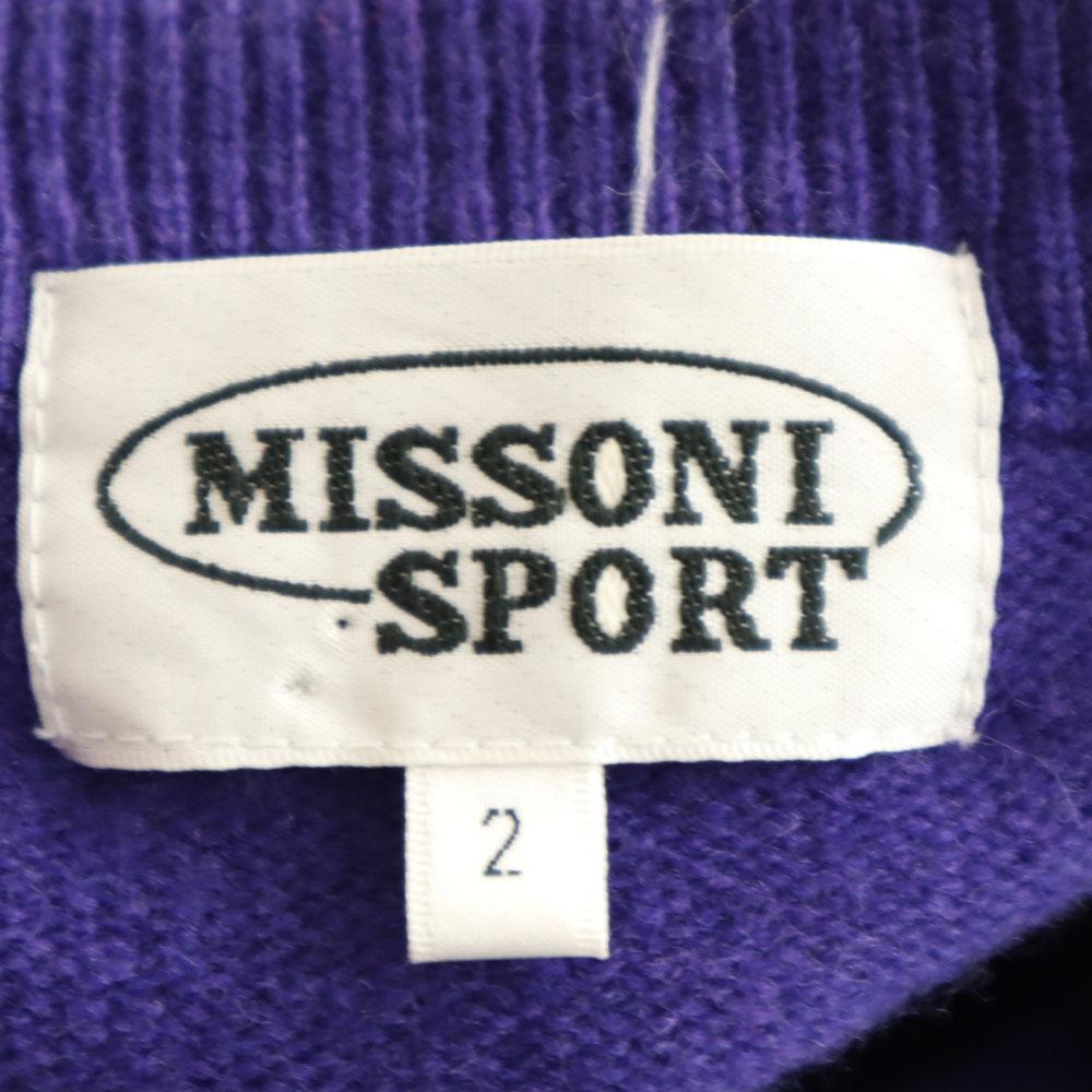 MISSONI SPORT Langarmpullover 2 lila Strick Herren Gebraucht