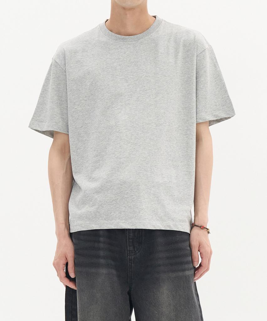TOFFEE Basic Half Crop Top (Melange Grey)