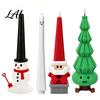 Modern Christmas Decorative Lamps Candle Light 3D Printed Santa Snowman Tree Light with Remote Unique Holiday Interior Lighting Control LED