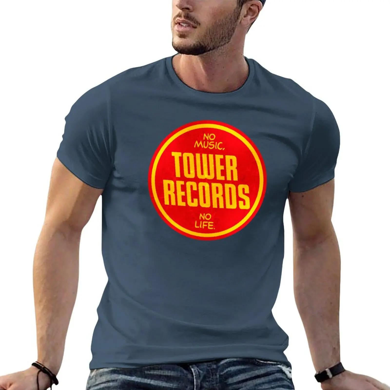 

Tower Records vintage TShirt anime baggy shirts vintage plain white t shirts men S