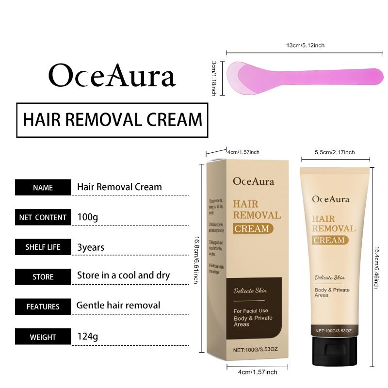 Hair Removal Cream for Sensitive Skin by OceAura Moisturizing Nourishing Non Irritating Body Hair Remover for Legs Arms Bikini Line