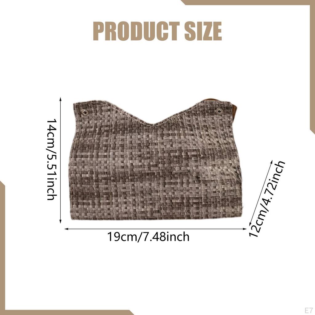 Tissue Box Cover Facial Paper Holder Napkin Organizer Dispenser PU Leather Holder, for