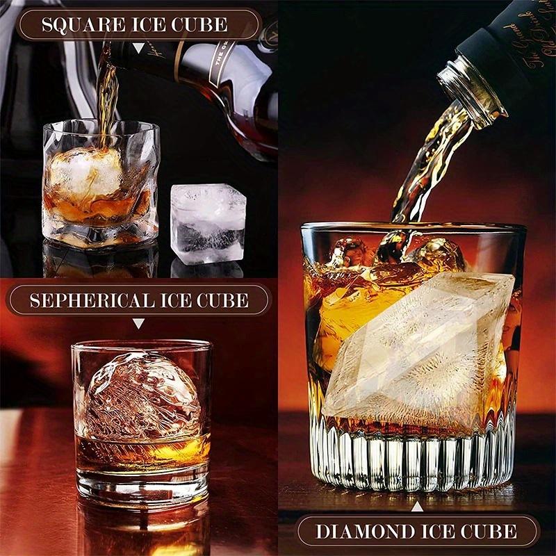 Large Ice Cube Trays Silicone Ice Cube Molds for Freezer with Lid Reusable Whiskey Ice Mold Ball Diamond Ice Mold