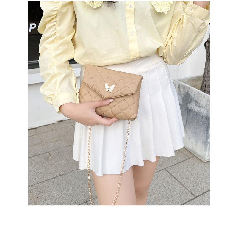 Embroidered Square Shoulder Bag - Korean-Style Crossbody Purse for Women