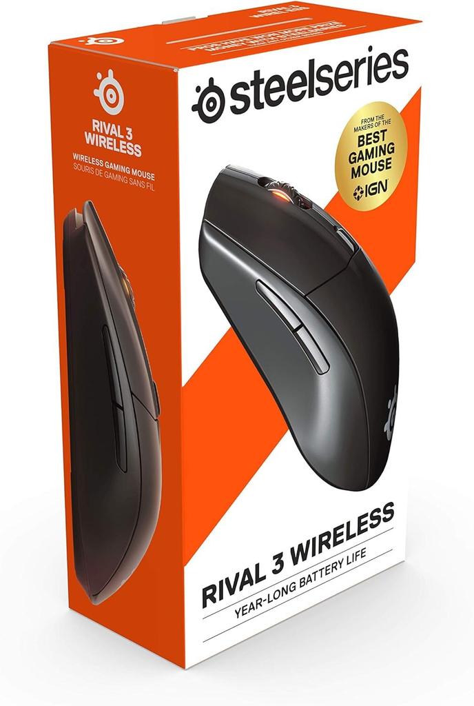 SteelSeries Rival 3 Wireless Gaming Mouse (62521), 2.4GHzBluetooth Compatible, Low Latency