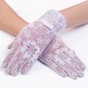 Women's Lace Large Flower Sunscreen Gloves Short Summer Driving Gloves Non-slip Touch Screen