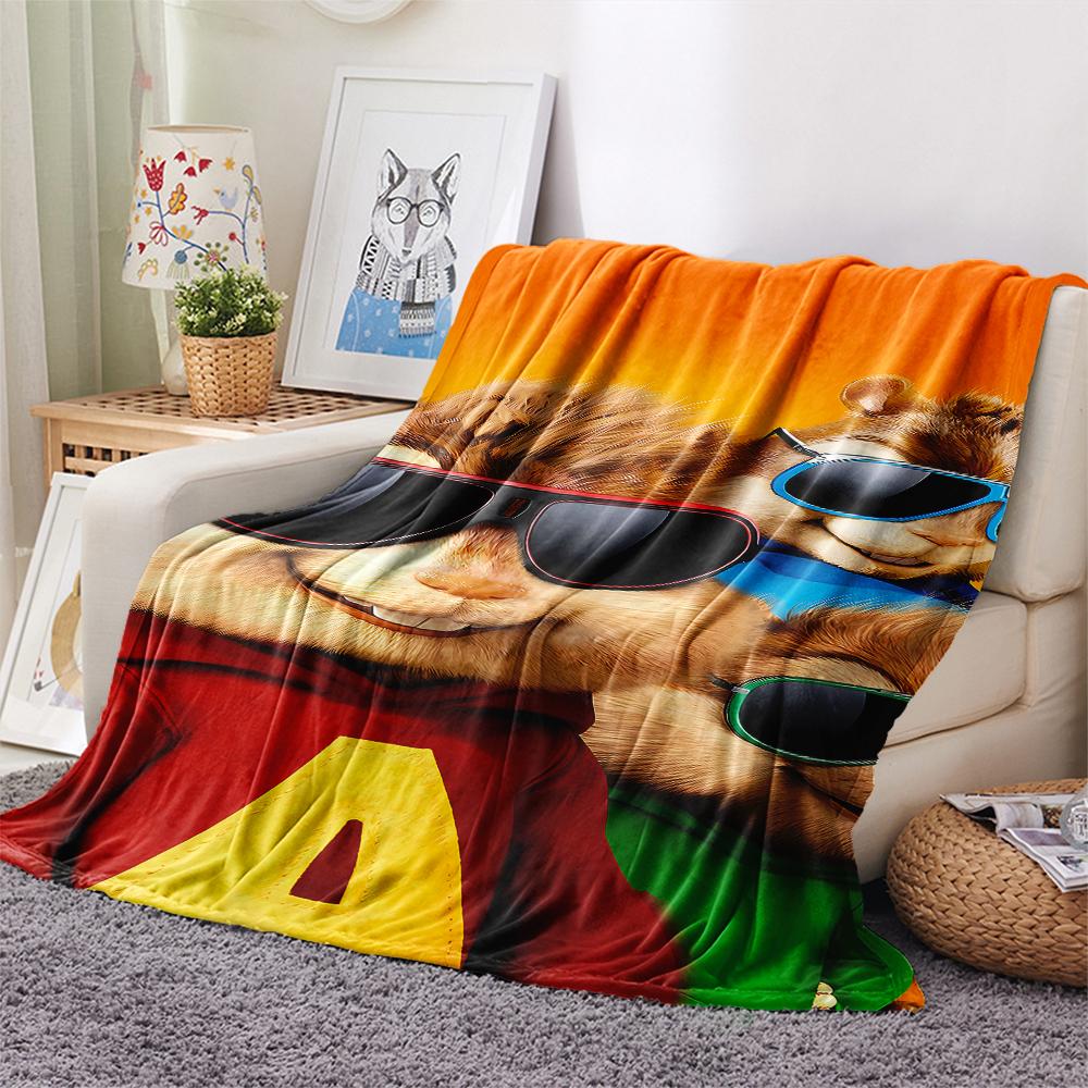 1pz Coperta in Flanella con Stampa di Alvin & The Chipmunks, Alta qualità per Tutte le Stagioni, Decorazione per la Casa, Calore e Comfort, Perfetta per Regali di Natale