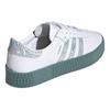 Adidas Originals Sambarose Synthetic Leather Low-Top Sneakers Women Sneakers White Blue FX6274