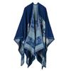 Versatile Plaid Women's Faux Cashmere Shawl: Ethnic Style Slit Cape for Autumn/Winter
