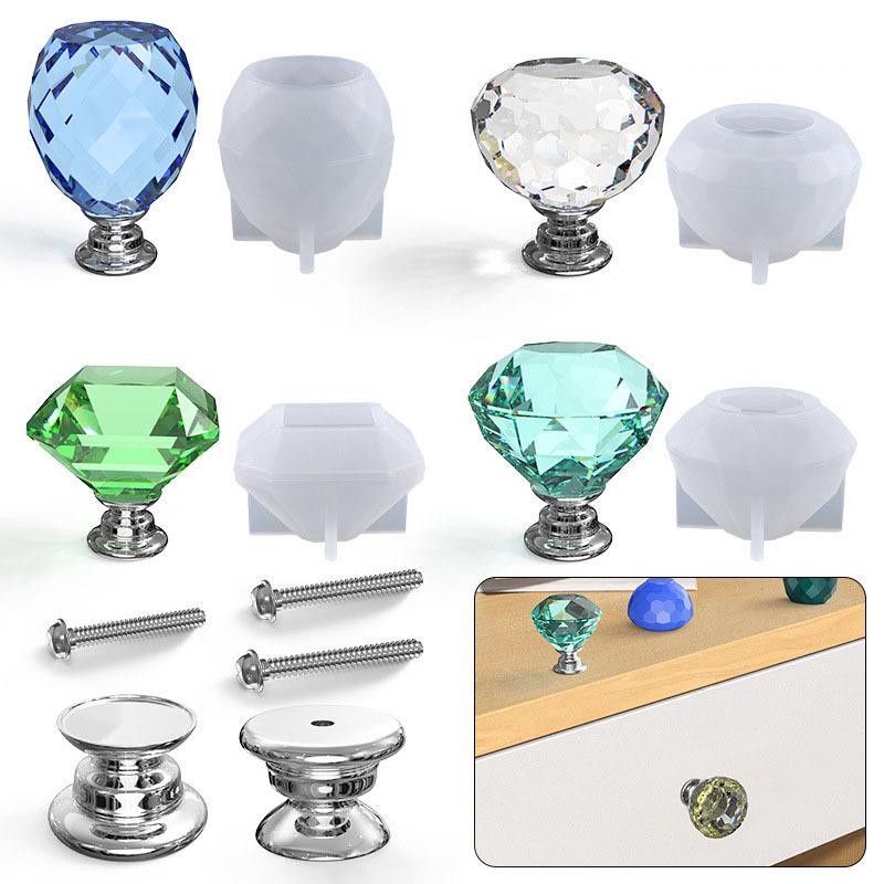 Poppy Faceted Polyhedron Epoxy Resin Drawer Handle Mold