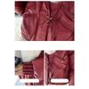Chic Winter Women Jacket Korean Style Faux Fur Collar Slim Fit Warm Padded Coat Fashionable Outwear