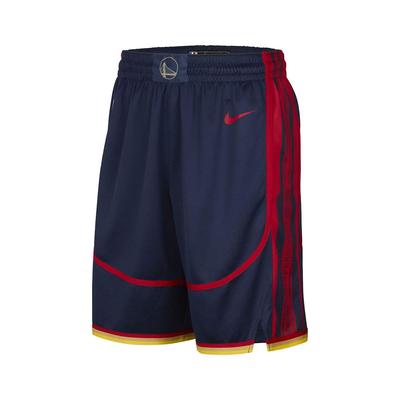 Golden State Warriors Gestreifter Logo-Print Elastische Lässige Shorts Herrenshorts Marineblau FQ4406-419