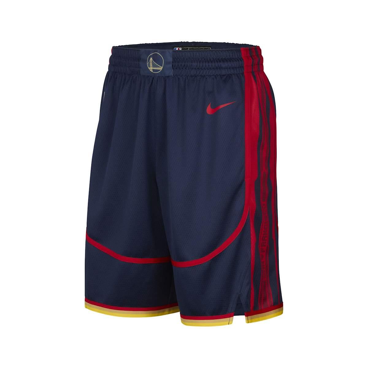 

Nike Мужские шорты Golden State Warriors Striped Logo Print Elastic Casual Shorts Navy-Blue FQ4406-419 XL