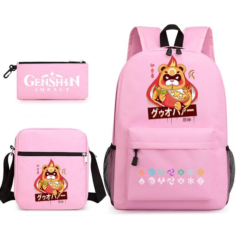 Genshinimpact Yuanshen School Bag Three-Piece Pencil Case Shoulder Bag Backpack