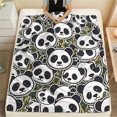 Cute Animal Panda Dolphin Print Flannel Blanket High Quality Comfortable for All Seasons Home Decor Warmth and Comfort Perfect for Christmas Gifts