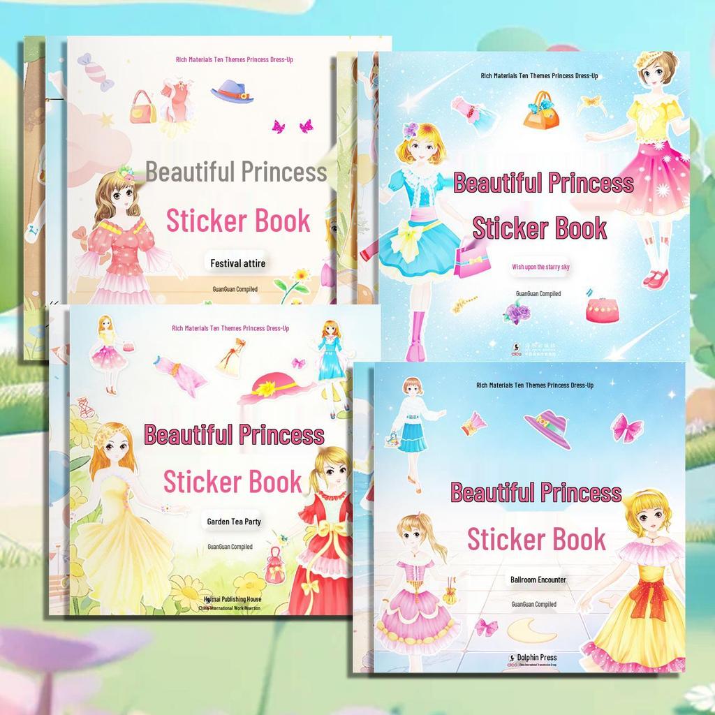 Princess Dress-Up Sticker Book for Girls Ages 2-6 - Fun Dress and Paint Attention Game
