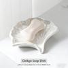 Luxury Ginkgo-Shaped Ceramic Soap Dish Holder Bathroom Accessories for Bathroom Shower & Shelves