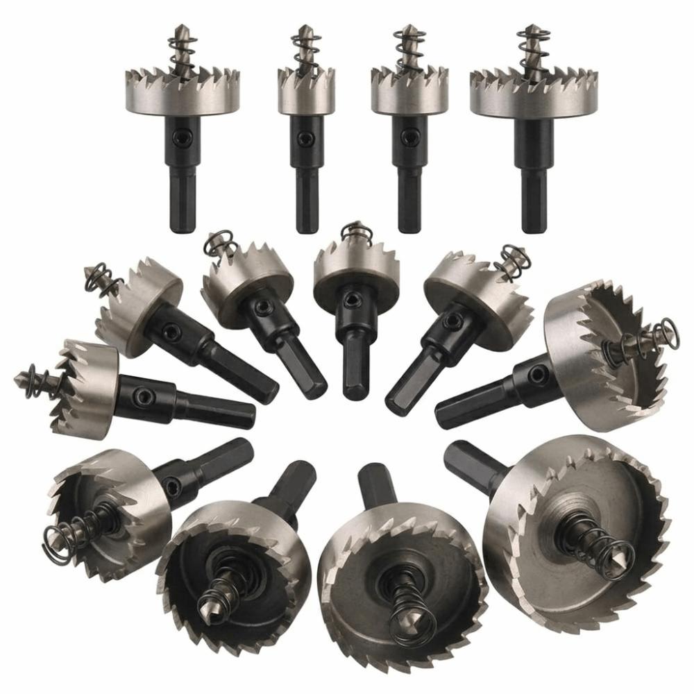 13pcs 16-53mm Size Range Hole Saw Set Titanium Plated High Speed Steel Drill Bi For Metal