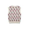 MLB Los Angeles Dodgers Retro Letter Print Knitted Vest Unisex vests Cream 3AKPM0331-07CRS