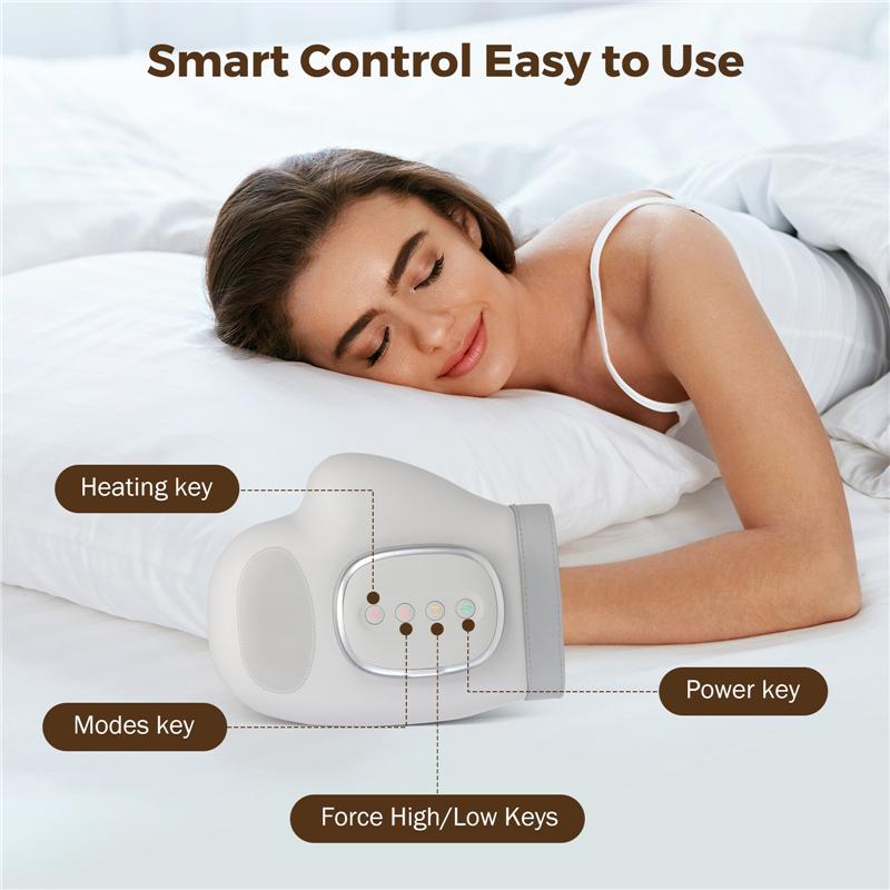 Intelligent Hot Compress Hand Massager Electric Finger Massager Air Compression Vibration Massage For Finger Palm Fatigue Relax