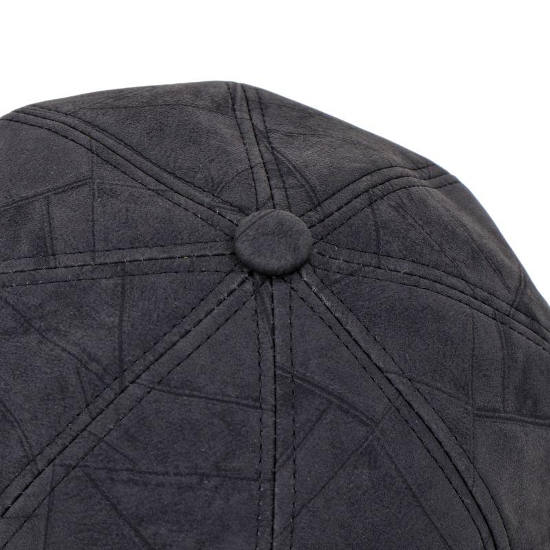 Wildleder Karomuster Achteckige Hut Damen Literarischer Malerhut Britische Retro Kappe Baskenmütze